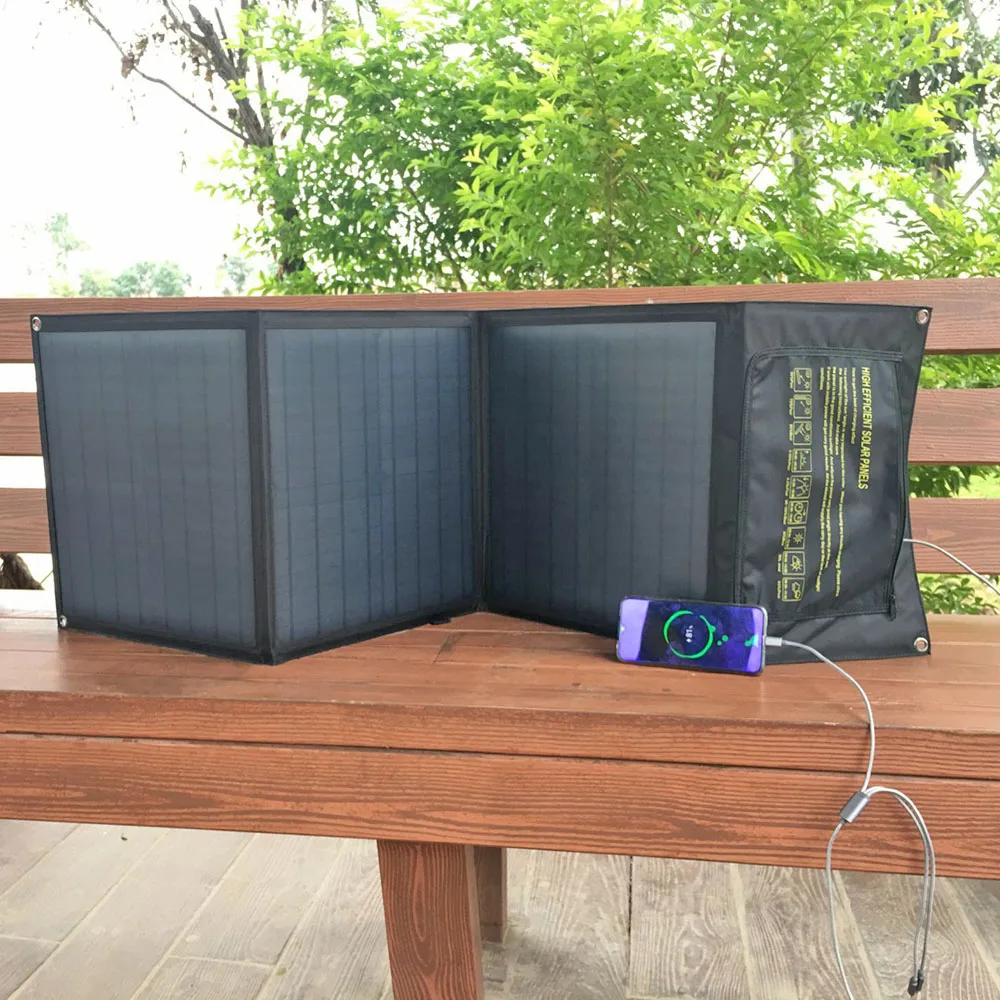 Портативная Складная солнечная панель с USB портами 18 В 60 Вт|Солнечные элементы| |