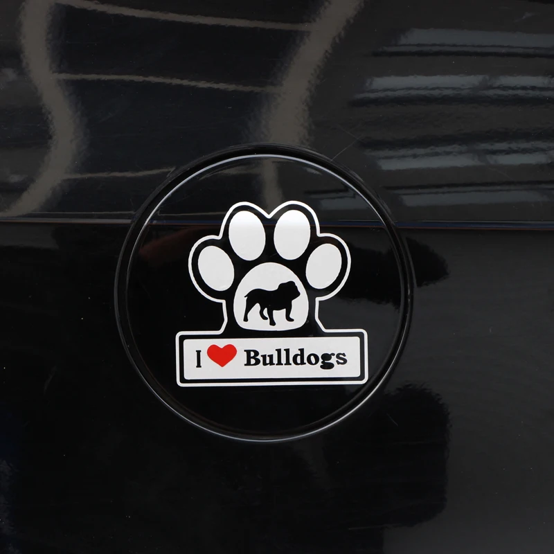 

BROSHOO Fashion "I Love Bulldogs" Car Window Decorative Stickers Cartoon Animal Decorative Decals Accessories Styling 11*11.2cm