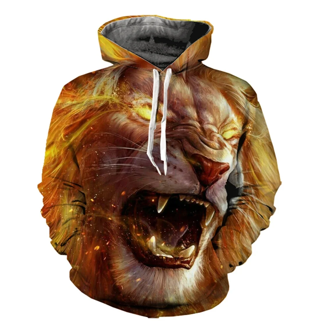 

2020 New Fashion Fire Lion 3D Printed Funny Long Sleeve Men/Women Tops Autumn Clothing Men Casual Pullover Hoodies Streetwear