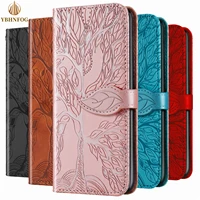 flip case for samsung galaxy s20 fe s21 ultra s8 s9 plus s10e note 8 9 10 20 3d tree pattern magnetic wallet holder stand cover