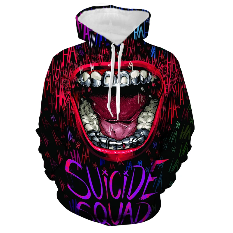 

2021 men's couple new 3D printing sweater fashion leisure comfort street style Hoodie horror cartoon clown print Hoodie