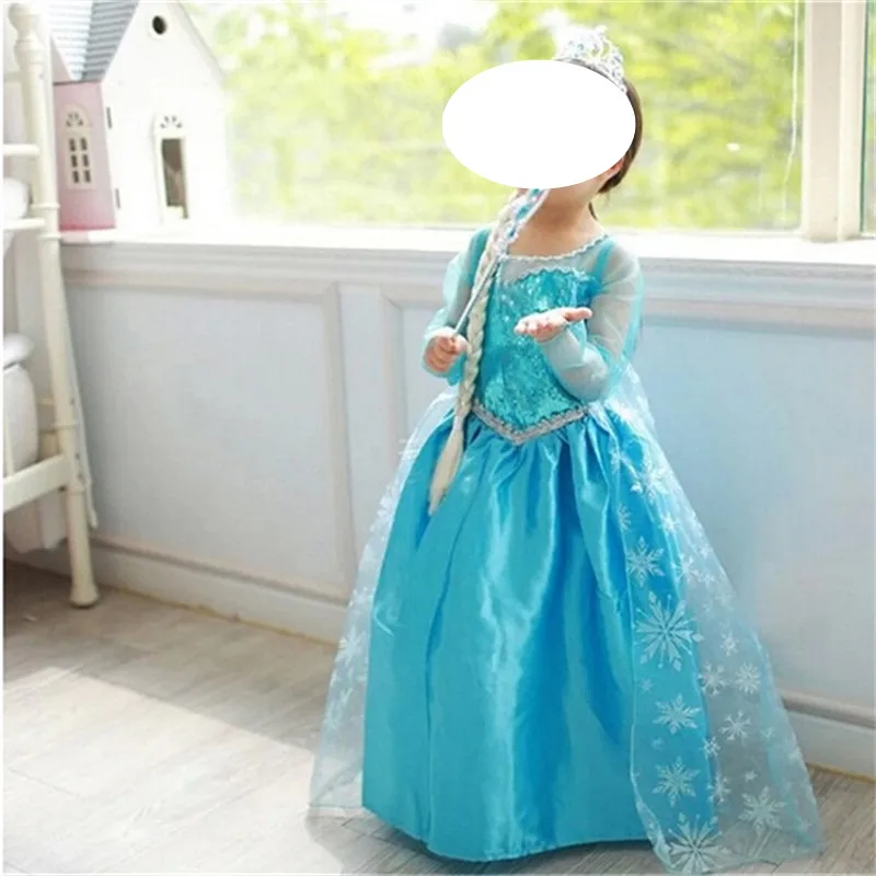 Baby Girl Princess Dress for Girls Clothing Wear Cosplay Costume Halloween Christmas Party With Crown 4 to 10 Yr | Детская одежда и