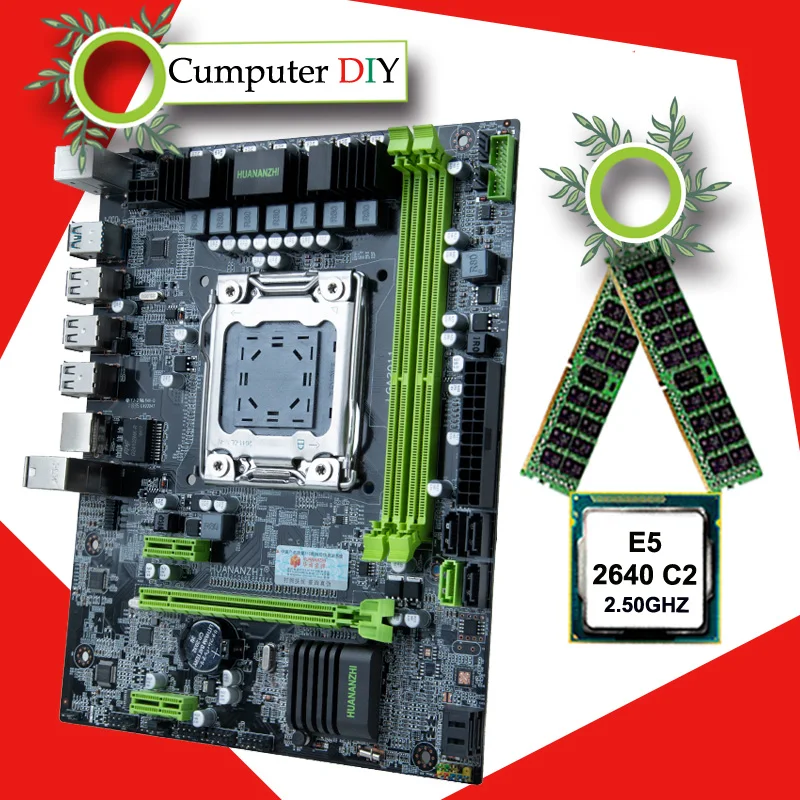 Bestellen HUANANZHI X79-6M M-ATX Motherboard Mit Dual M.2 SSD Slot Computer Set Xeon Prozessor E5 2640 Große Marke RAM 32G(2*16G) REG ECC