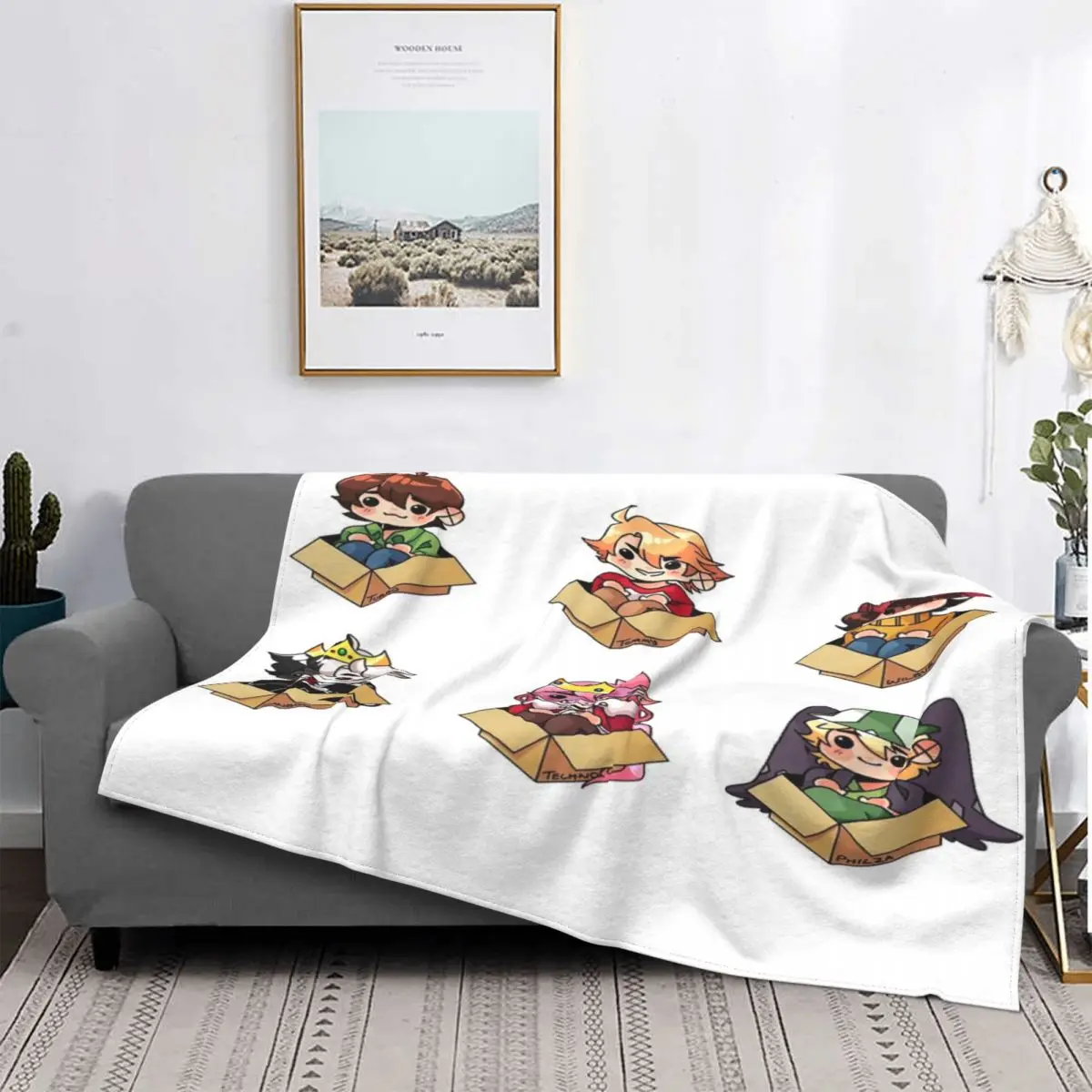 

Dream Smp-Paquete de Manta a cuadros para cama, manta a cuadros de Anime, manta de verano para cama