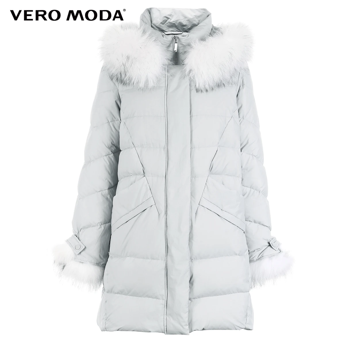 Vero Moda женский Съемный Енот с капюшоном длинный пуховик | 318412541