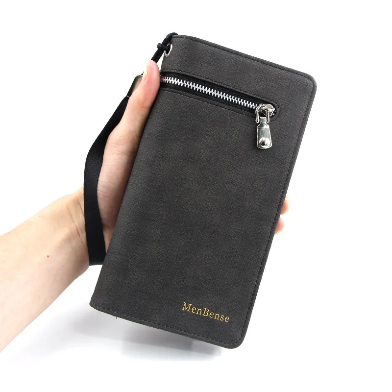 

Men PU leather long clutch wallet business men Cards holder purse brown black male fashion pocket wallet Coin bag purse Billfold