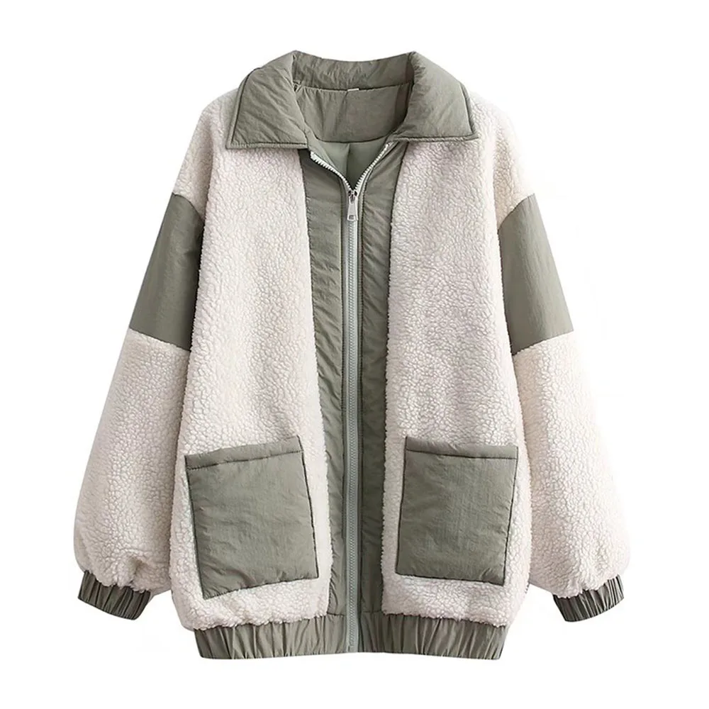 

Za New Women Fashion Oversized Check Woolen Jacket Coat Vintage Long Sleeve Button-up Female Outerwear Chic Tops Cotton clothes