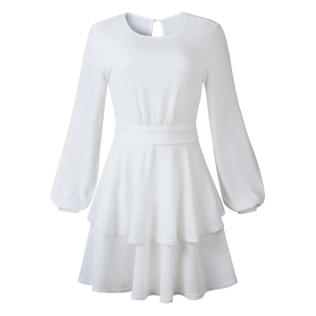 Осенне зимнее женское повседневное мини платье SAGACE шикарное модное однотонное с