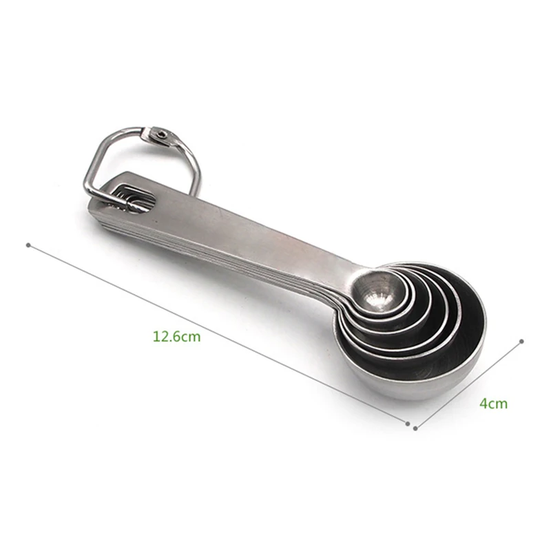 

6pcs/set Measuring Spoons Measuring Cups Stainless Steel Measuring Spoon Scoop Kitchen Coffee Tea Measuring Tool Baking Tools