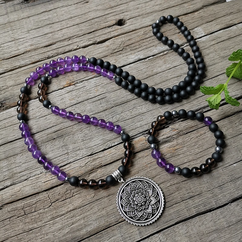 Бусины из натурального камня 8 мм дымчатый кварц аметист лотос искусственные