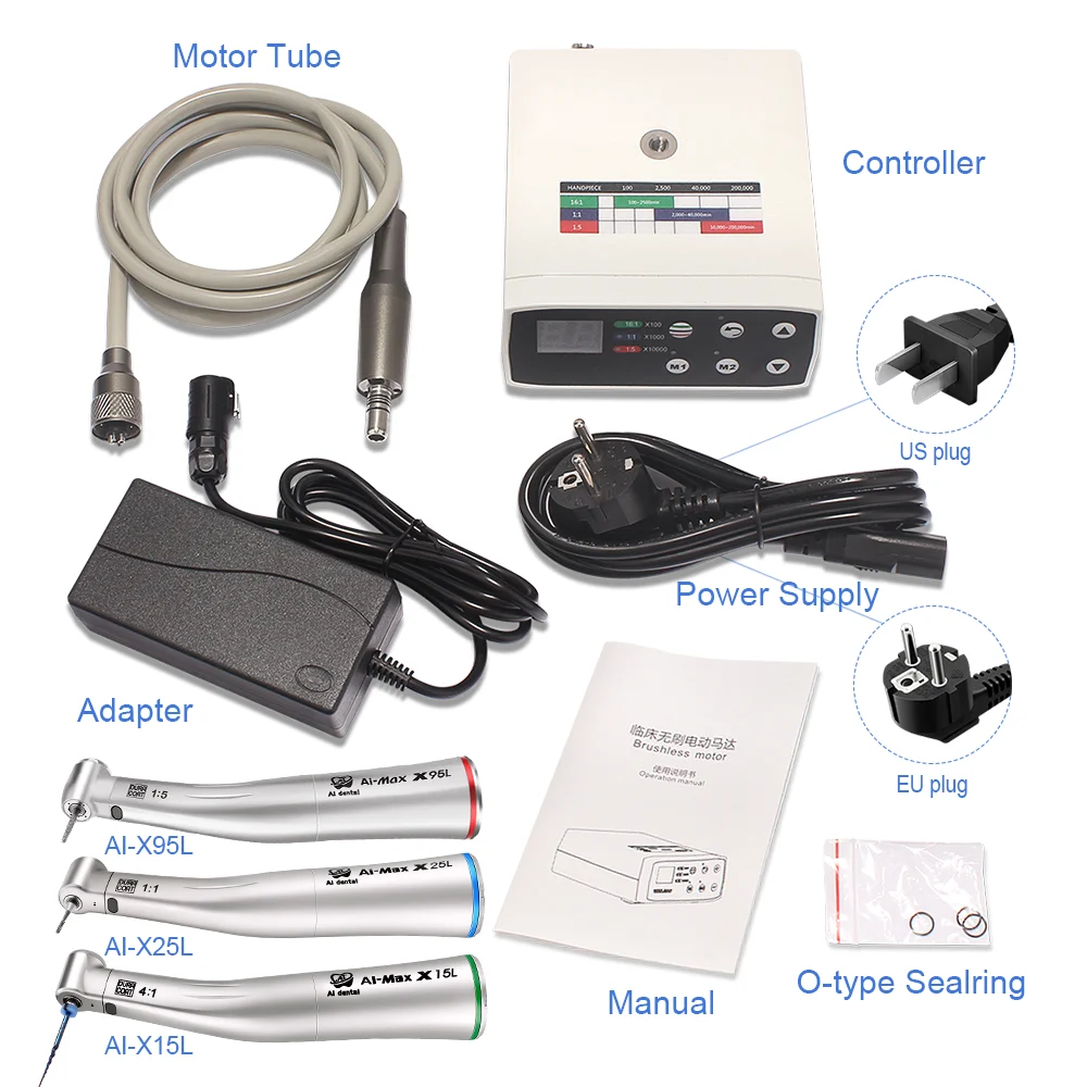 

Electric micromotor led kit with X95L increasing handpiece X25L low speed X15L dental endodontic equipment