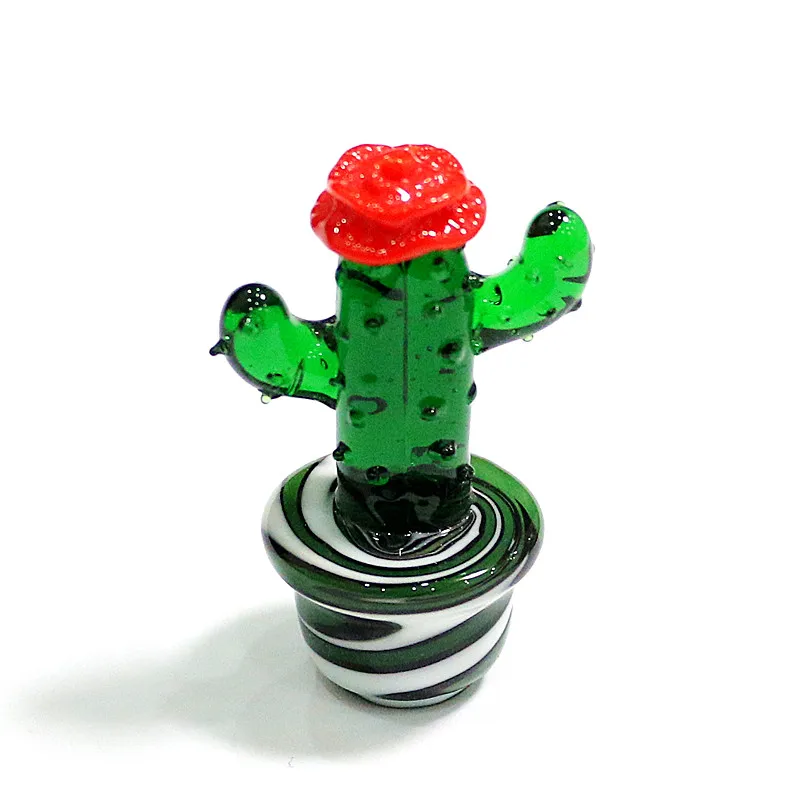 

Handmade Murano Glass Cactus Figurines Ornaments Tabletop Craft Collection Creative Colorful Cute Miniature Plant For Home Decor