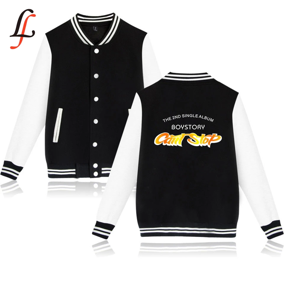 

Kpop hot sale Baseball jacket winter hoodies Boystory print popular Bangtan Hip hop harajuku Casual Fashion Womens Men Jackets