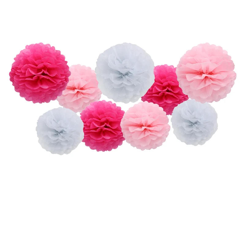 pink Paper flower Детский душ 1 день рождения декоративные воздушные Шары Баннер один год новорожденный первый день рождения для мальчиков и девочек украшения вечерние крещения Декор - Цвет: pink Paper flower