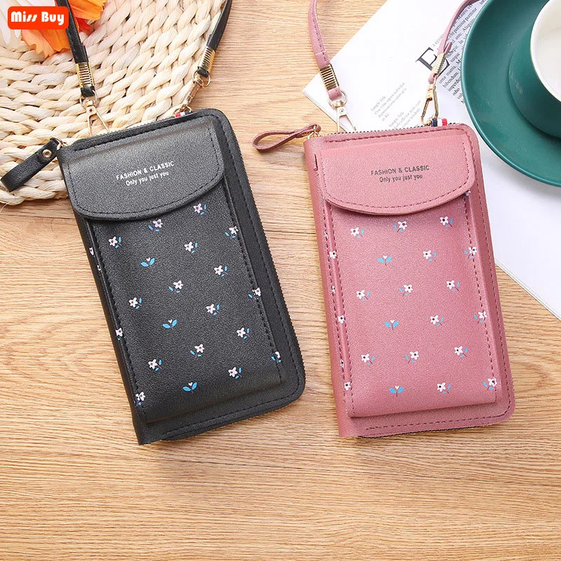 

Fashion Flower Printing Mobile Phone Bag For iPhone 13 12 11 Pro Max 4 5 SE 6 6S 7 8 Plus X XR XS Max Case Shoulder Pocket Pouch