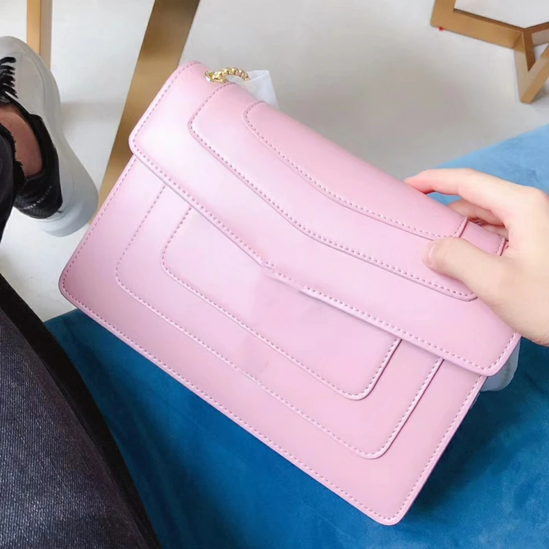 Pink Женские сумки, роскошная сумка через плечо, кожаная Высококачественная брендовая модная сумочка, сумка через плечо с цепочкой, женская сумка через плечо - Цвет: Pink