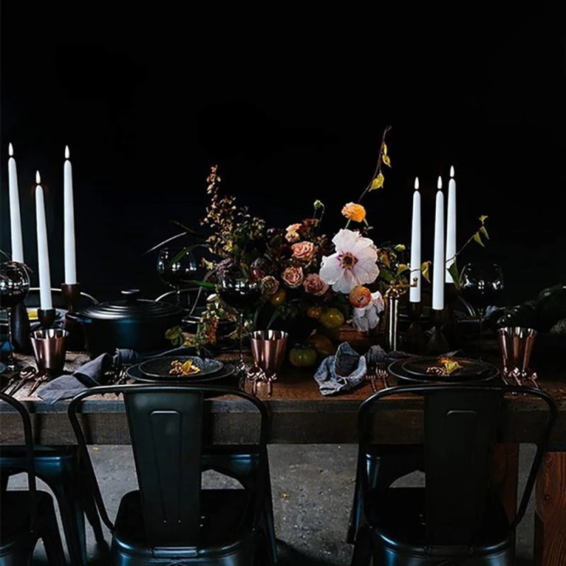 

Pack of 12 Remote Flameless LED Taper Candles with Yellow Flickering Light,Battery Operated for Halloween Christmas