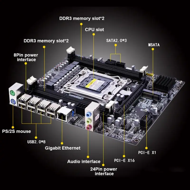 LGA 2011X79 DDR3 Материнская плата 32G mSATA Двухканальный для interh61 чип LGA2011 I3 I5 I7 Xeon