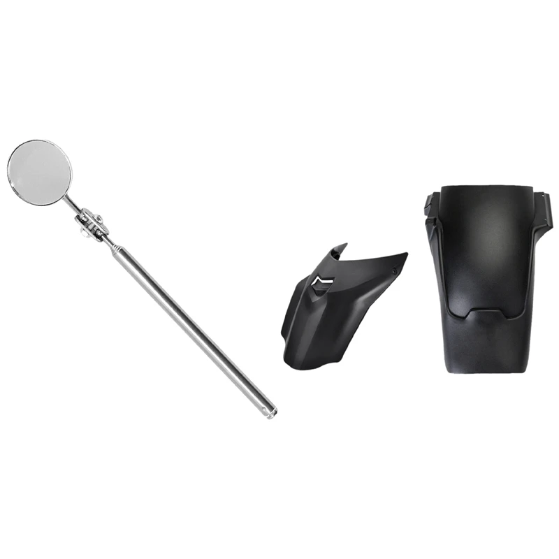 

1 Set Rear Front Fender Mudguard Protect Cover Kit & 1 Pcs Universal Automotive Maintenance Inspection Mirror