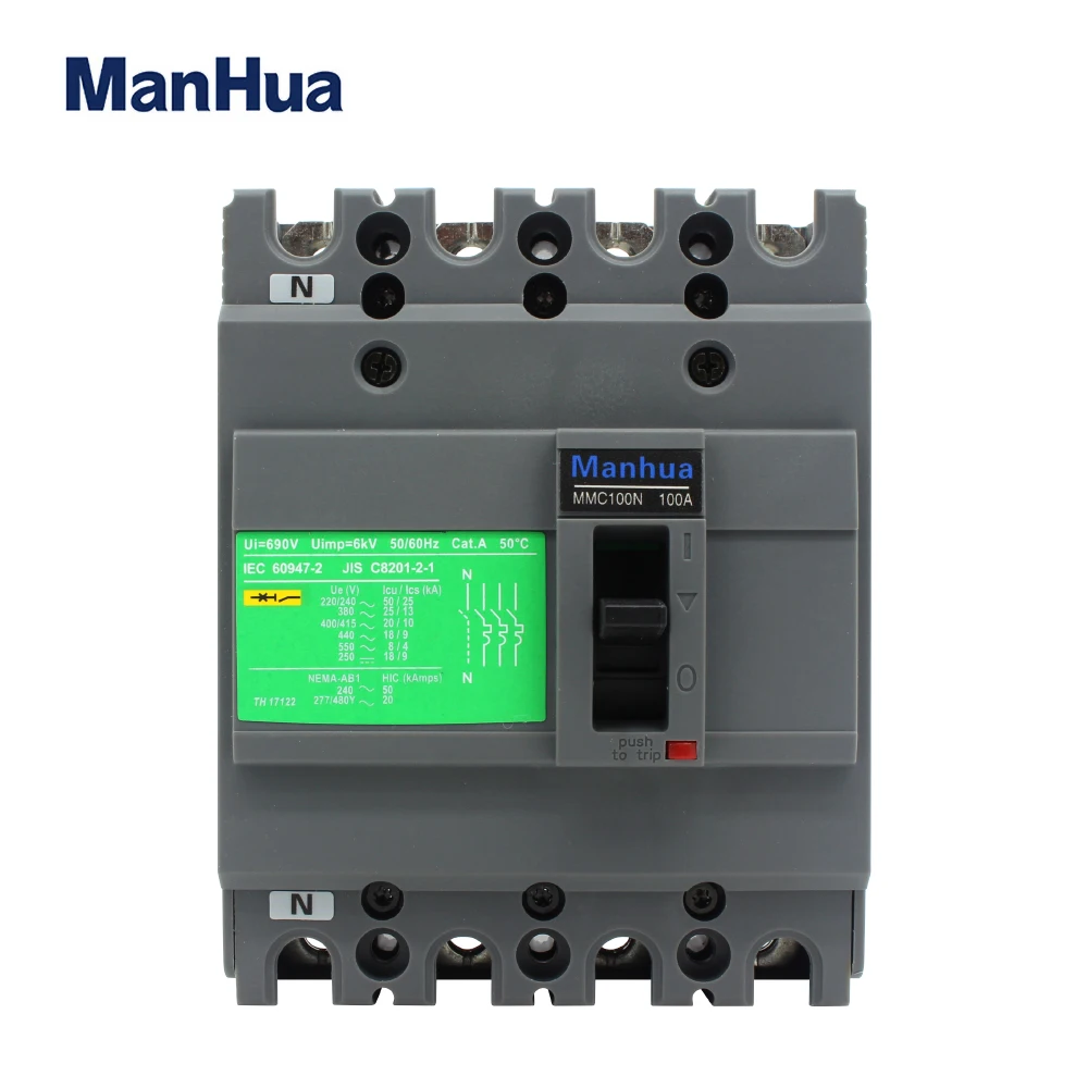 Manhua EZC 4 полюса разрывная емкость 100A MMC100N защита от короткого замыкания перегрузки