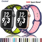 Ремешок силиконовый для apple Watch band 44 мм 40 мм 38 мм 42 мм 44 мм, Воздухопроницаемый браслет для смарт-часов, браслет для iWatch 3 4 5 6 se