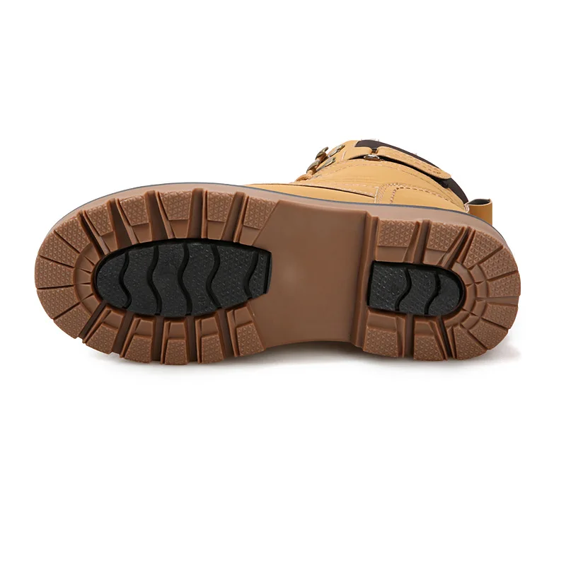 

Solid winter snow boots men 2019 new fashion pu leather plush shoes men ankle boots lace-up square heel men shoes plus size