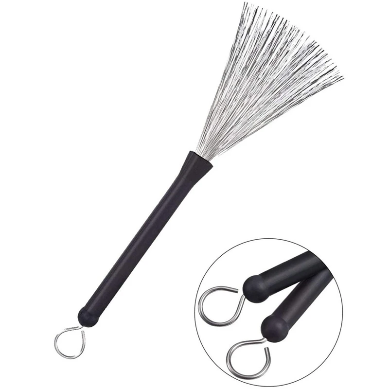 

Drum Sticks 1 Pair 5A Maple Wood Drum Sticks 1 Pair Retractable Drum Wire Brushes and 1 Pair Rods Drum Brushes Set