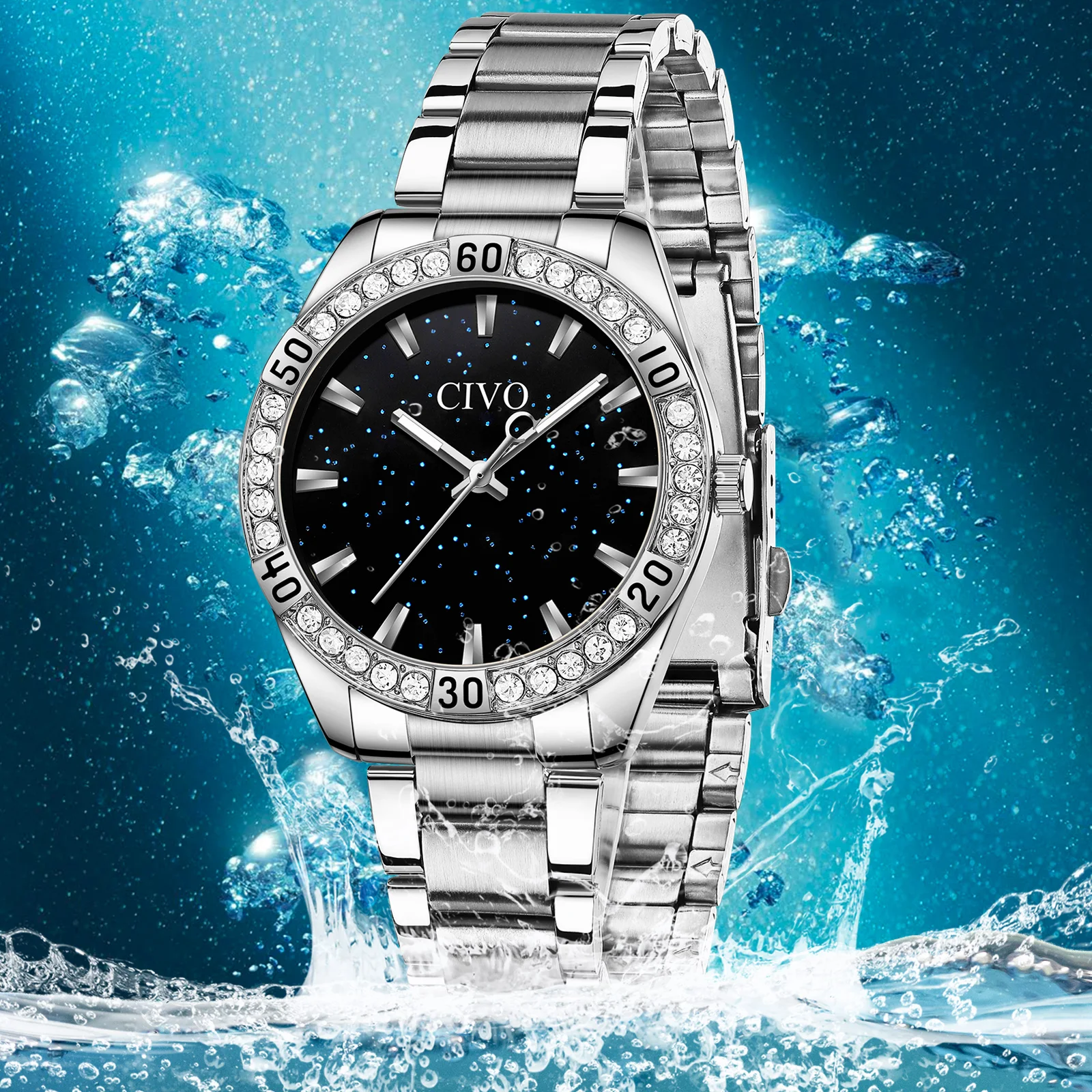 Оптовая продажа цена чиво серебряные женские часы из нержавеющей стали