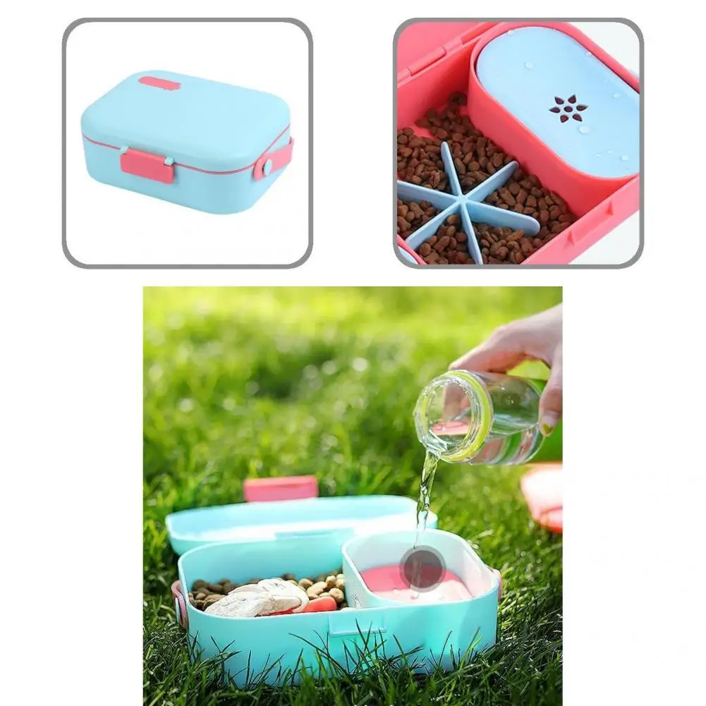 

Multi-use Puppy Feeding Box Smooth Edges Portable Puppy Dog Travel Food Holder Pet Lunch Box Dog Treat Box