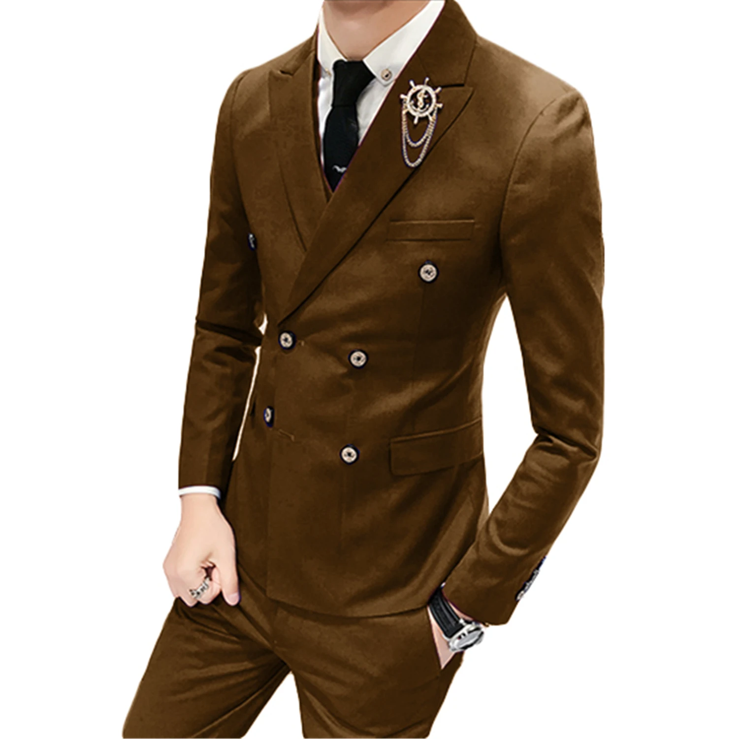 Для Мужчин's костюм 2 шт. двубортный Свадебные Смокинг Пиджаки Slim Fit женихов
