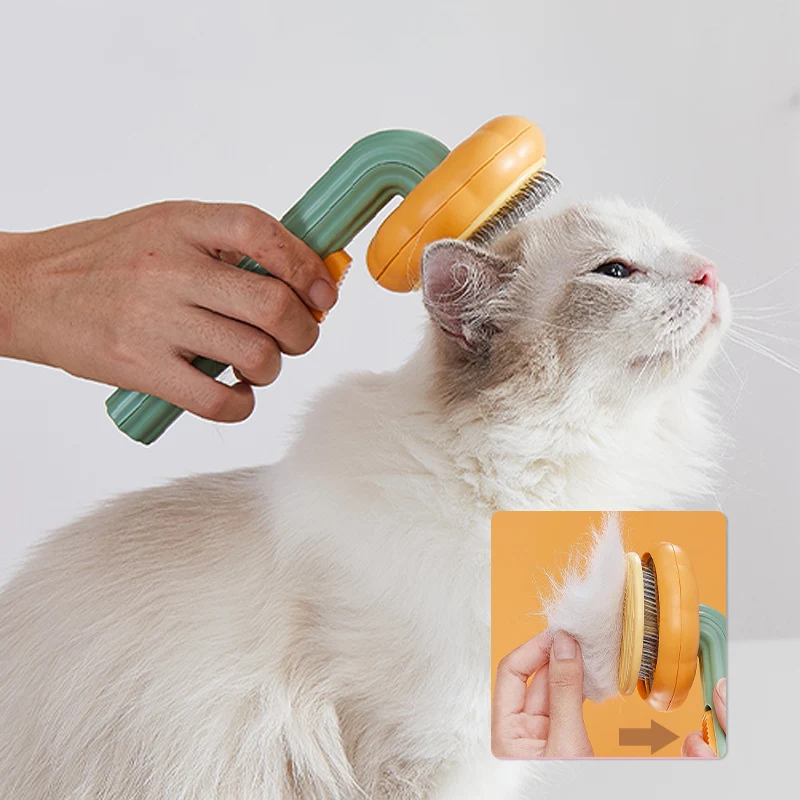 

Pumpkin Cat Brush Self Cleaning Slicker Brush for Shedding Dogs Cats Grooming Comb Pet Cleaning Grooming Tool Dog Accessories