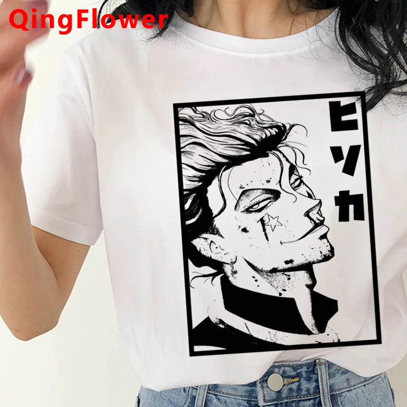Hunter x Killua Hisoka Kurapika одежда футболка женская 2021 белая с принтом tumblr для пар | Женская