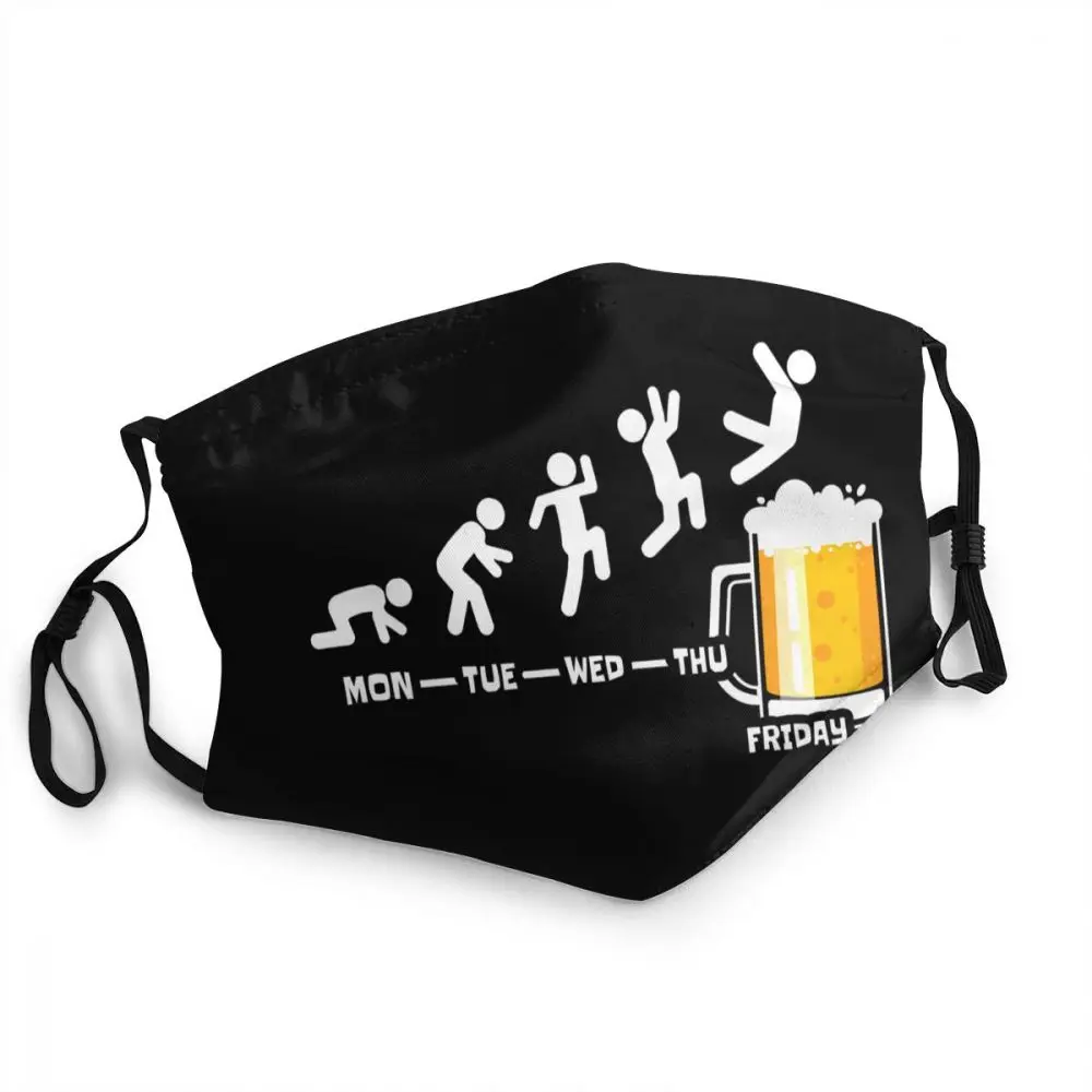 

Weekend Week Beer Fridays Washable Mouth Face Mask Adult Unisex Anti Haze Dustproof Mask Protection Cover Respirator Muffle