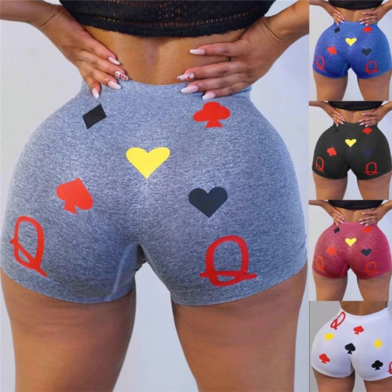 

Short Feminino Solid Skinny Sports Shorts Casual Ladies Beach Summer Running Gym Outdoor Hot printed Short Pants
