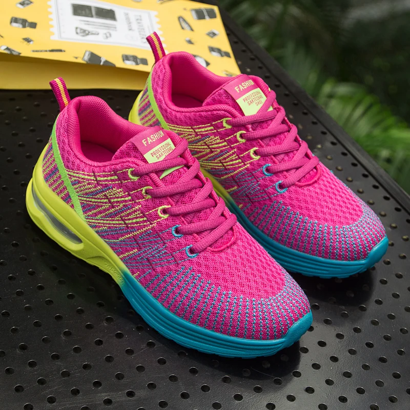 

Woman Air Cushion Running Shoes Women Sport Shoes Breathable Sport Knitting Sneakers Lace-Up Summer 2020 Zapatilla mujer
