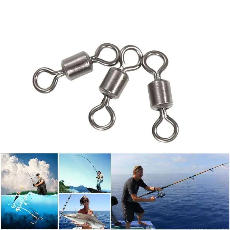 

Fishing Swivel Ball Bearing Snap Sizes Solid Connector Fishing Swivels Rolling Stainless Steel Beads Fishhooks