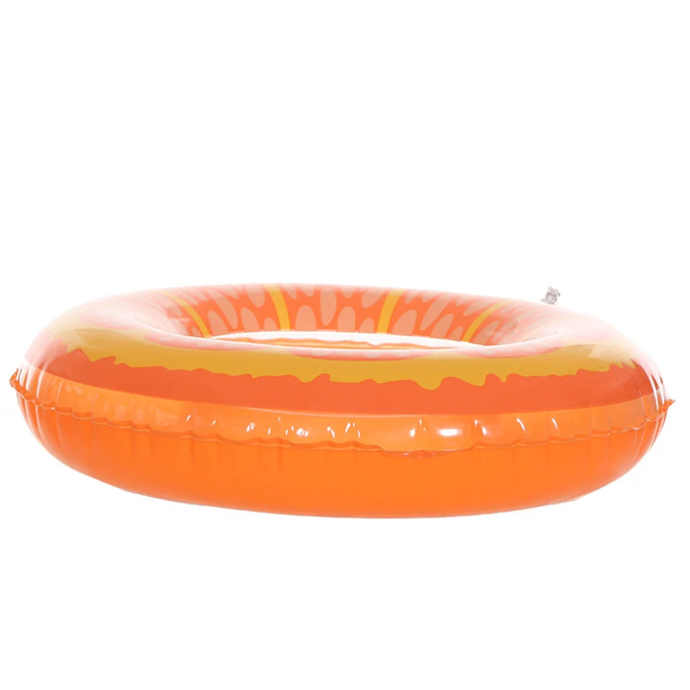 

2pcs Orange Pattern Swim Ring Inflatable Swimming Ring Swim Supplies Summer Beach Outdoor Swimming Pool Float Water Ring (Or