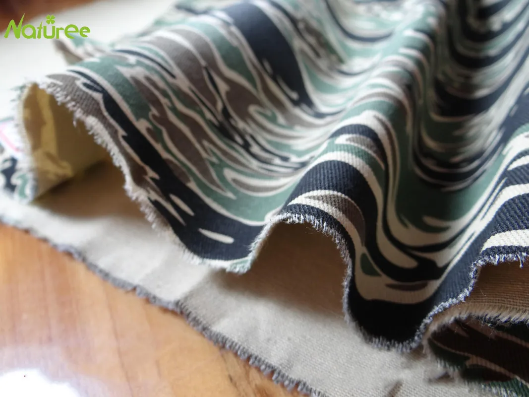 1.5M*0.5M Camouflage Fabric Tiger Print Design Camo Cloth Soft Crepe Satin for Dress Gown Scraf PN007 | Дом и сад