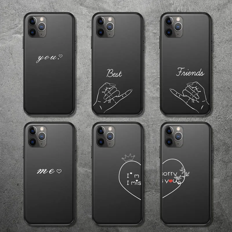Lovebay Пары Любовь Сердце Простой чехол для телефона для iPhone 11 Pro Max X XS XR Xs Max 6 6s 7 8 Plus Мягкий ТПУ силиконовый чехол