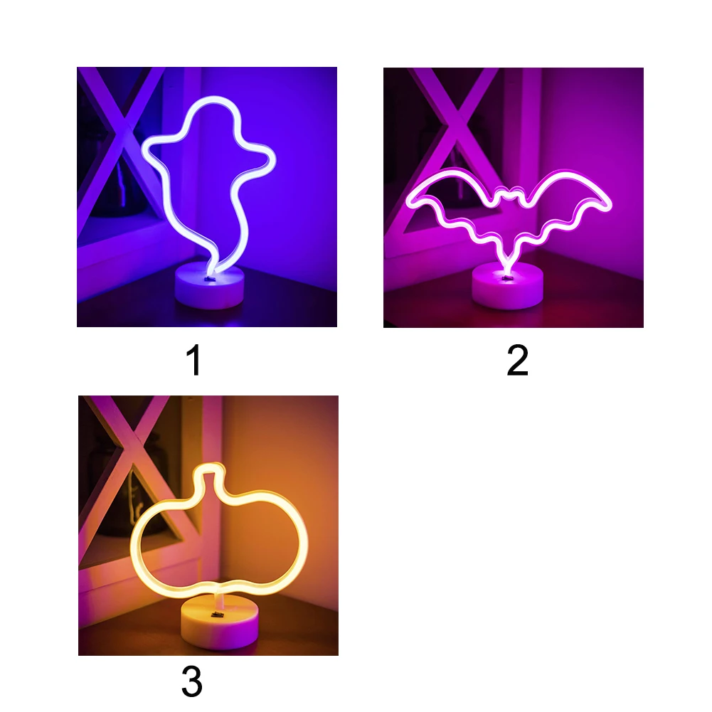USB Powered LED Sign Plastic Kids Room Halloween Party Desktop Decorative Table Decoration Neon Night Light Durable Festival |