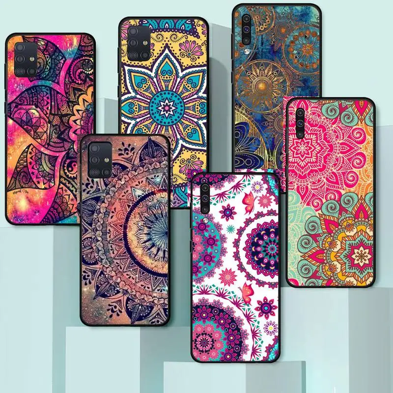 

Blue totem mandala flower Phone Case For Samsung galaxy A S note 10 7 8 9 20 30 31 40 50 51 70 71 21 s ultra plus