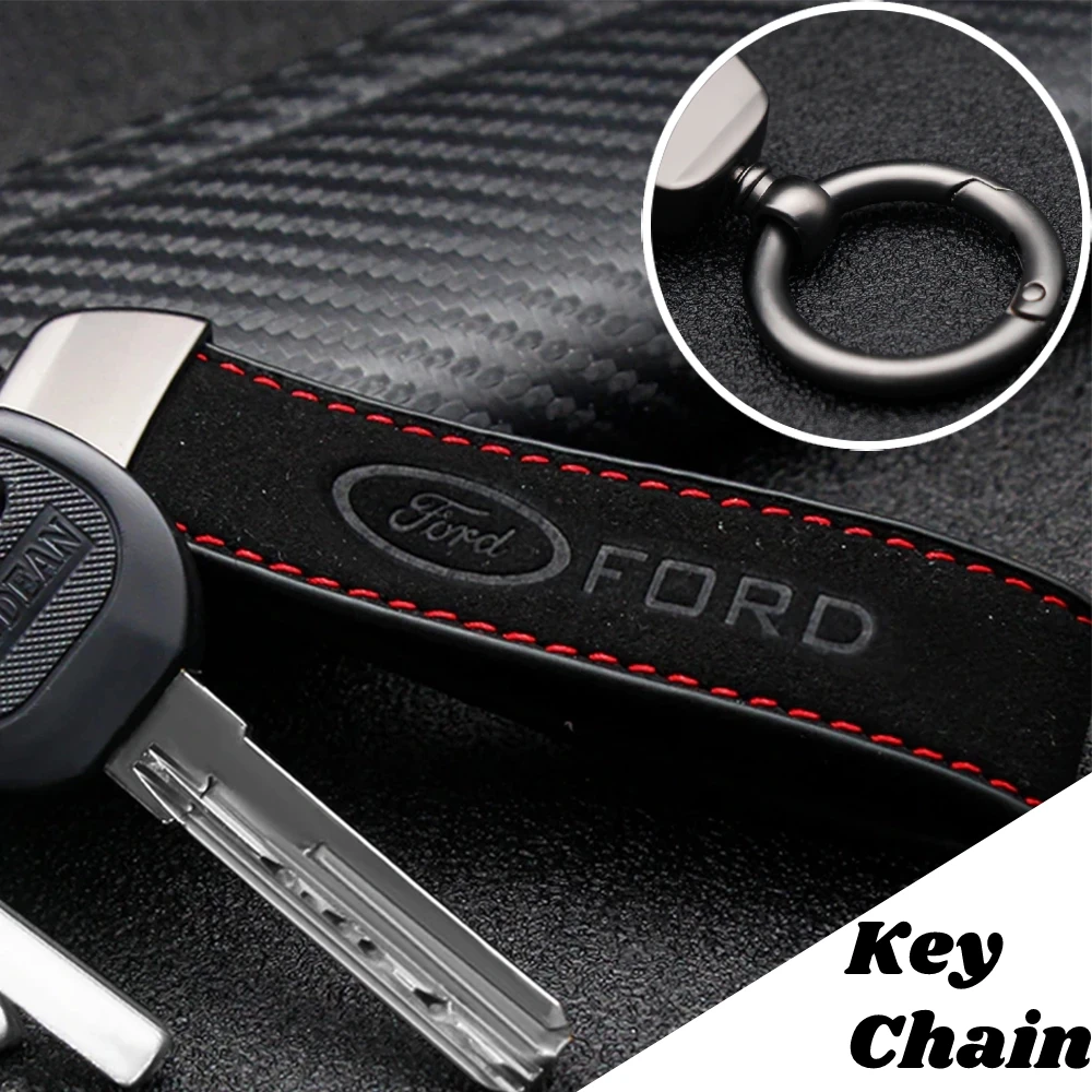 Стайлинг автомобиля металлический сплав брелок кожаный шнурок логотип для Ford Focus