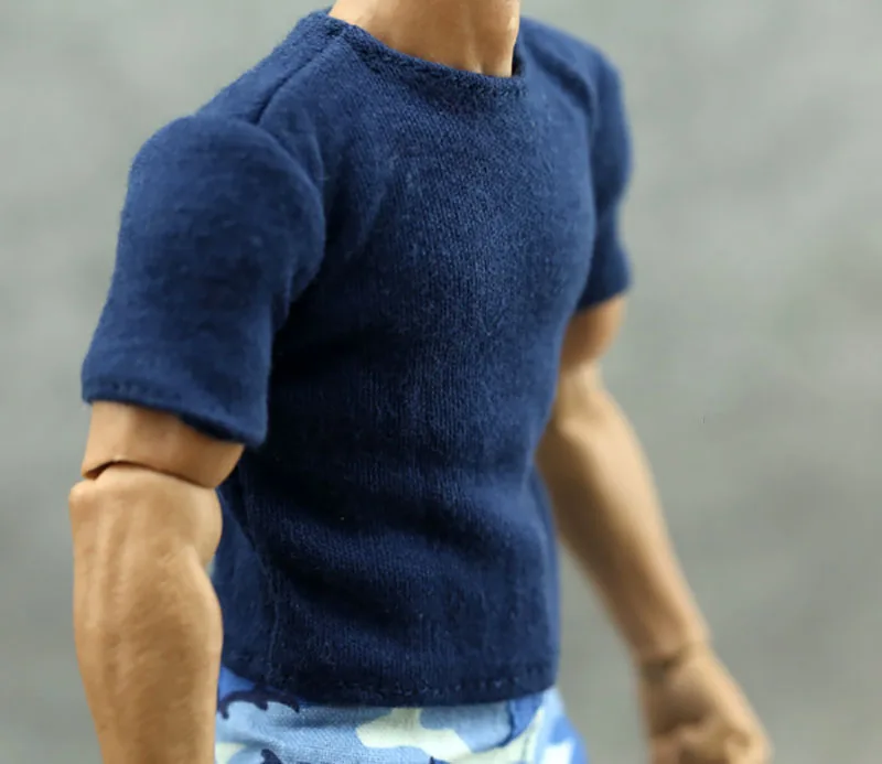 

1/6 Navy Uniform Blue Short-sleeved Tops Marine Camouflage Pants Set Fit 12'' Male TBL Action Figure Body