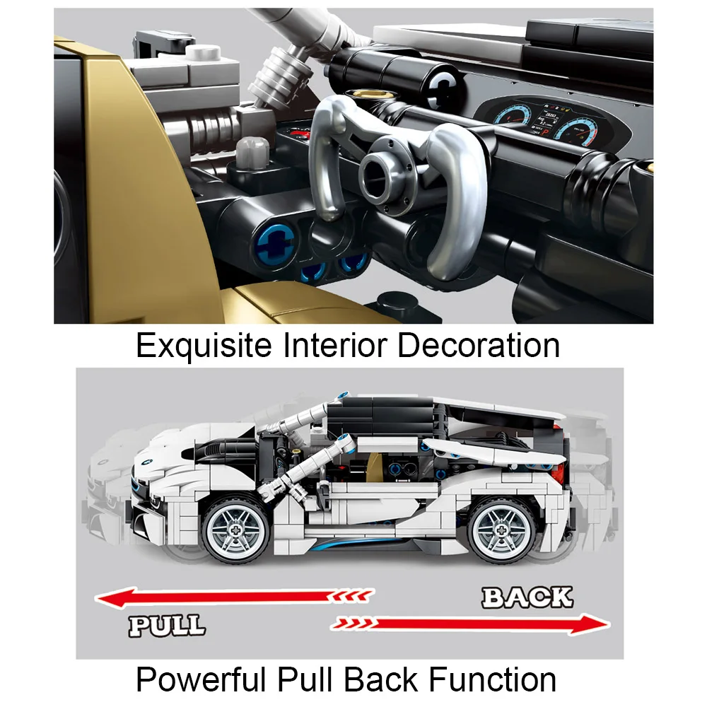 625 шт. город Скорость тянуть обратно гоночный автомобиль строительные блоки