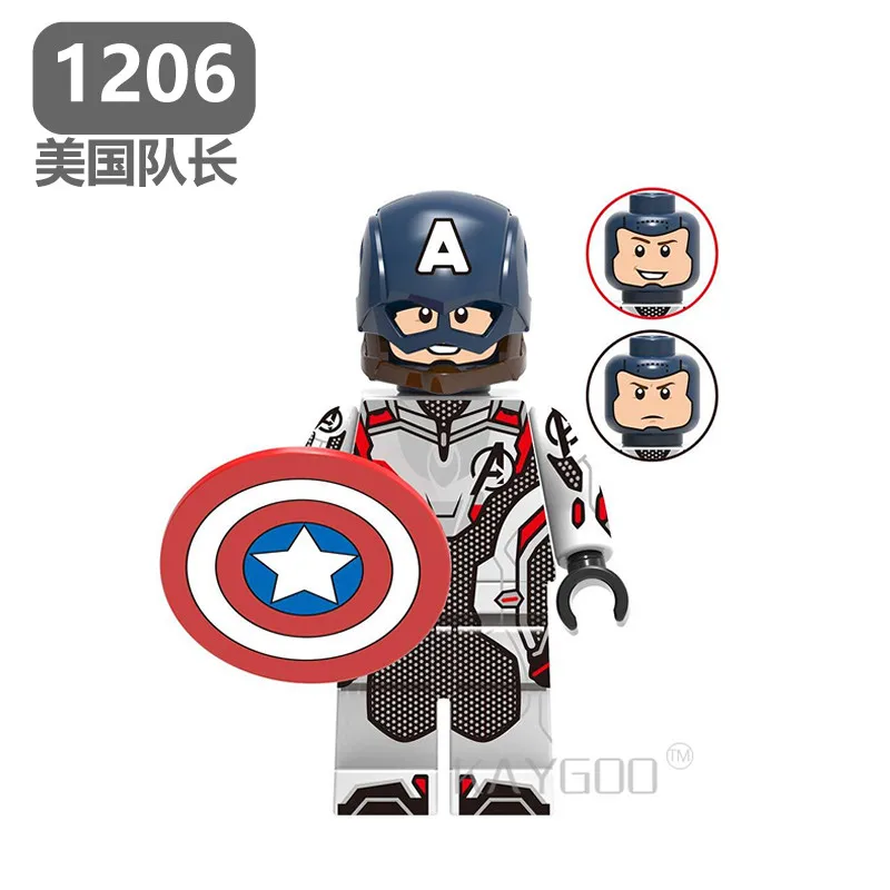 Legoed Marvel Мстители 4 endgame Капитан Америка Железный человек танос Халк строительные