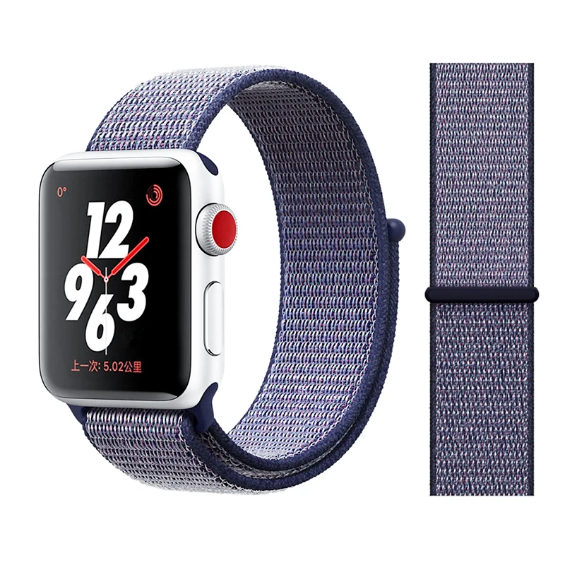 Midnight blue Спортивная петля для Apple watch Band 4 5 correa iwatch 3 2 1 42 мм 38 мм 44 мм 40 мм Apple watch ремешок браслет pulseira аксессуары - Цвет ремешка: Midnight blue