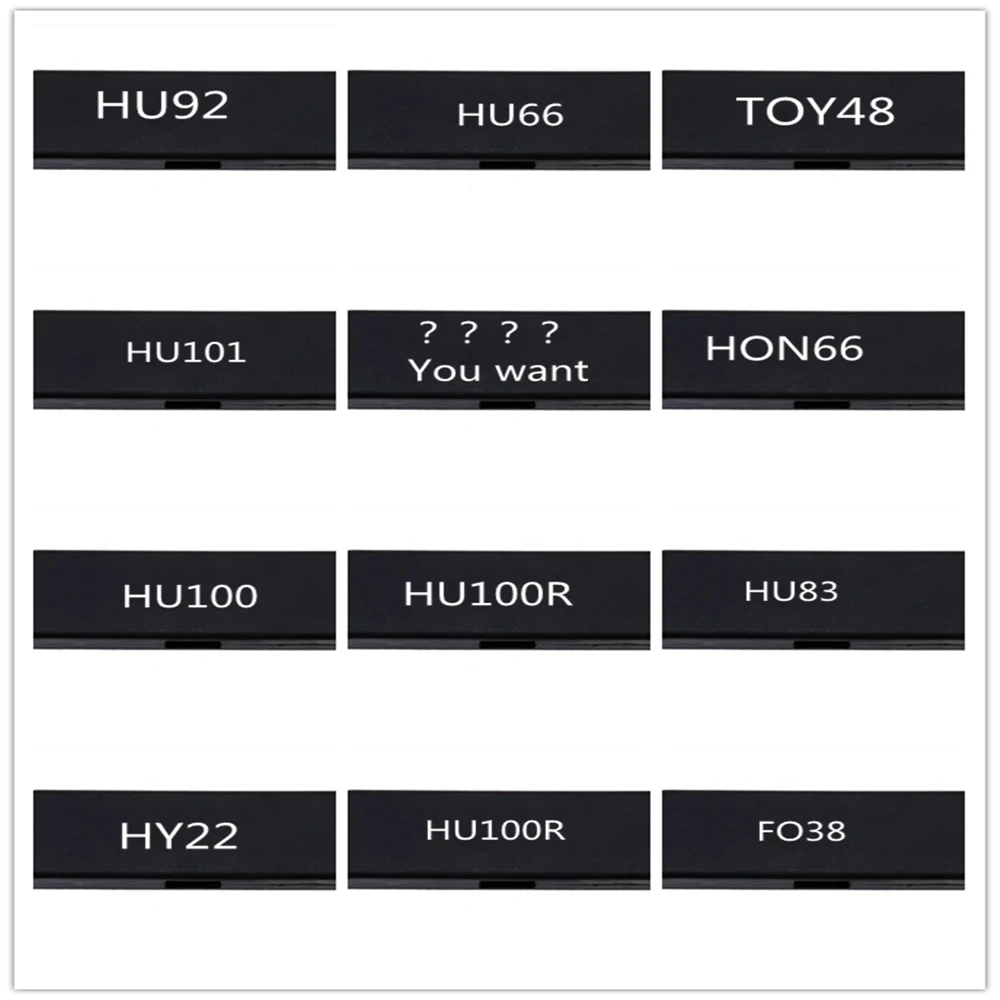 

Lishi 2 in 1 Decoder HU92 HU66 TOY48 HU100R HU100 HU101 HY22 HON66 SIP22 HU83 FO38 Locksmith Tools for Auto Decoder Tools