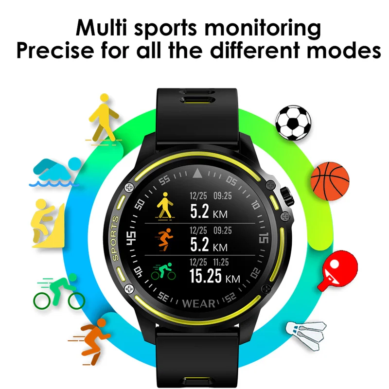 

L8 Smart Watch Men Fitness Tracker Heart Rate Blood Pressure Monitoring Smart Bracelet Ip68 Waterproof Sports Smartwatch relogio
