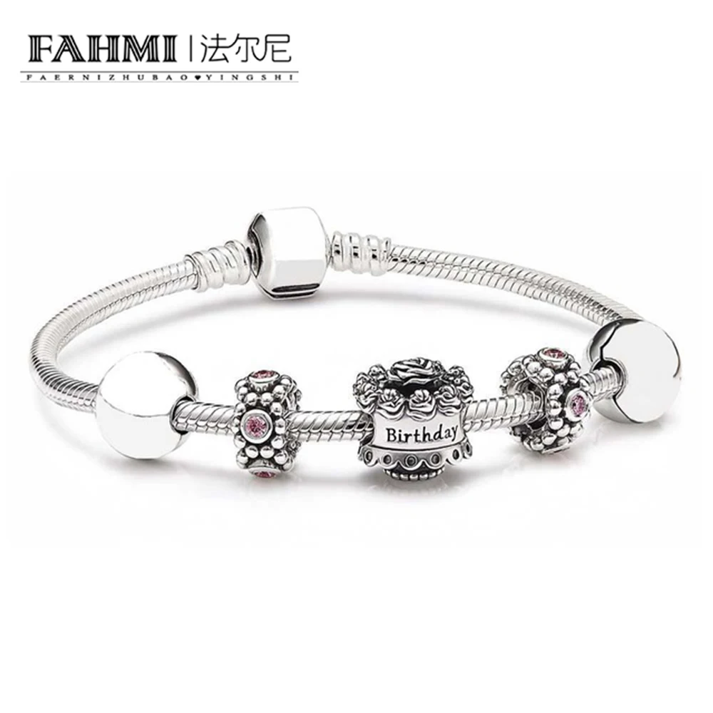 

FAHMI 100% Стерлинговое Серебро 925 пробы, распродажа, свадебный подарок, Набор браслетов, подходят для самостоятельного изготовления оригинальн...