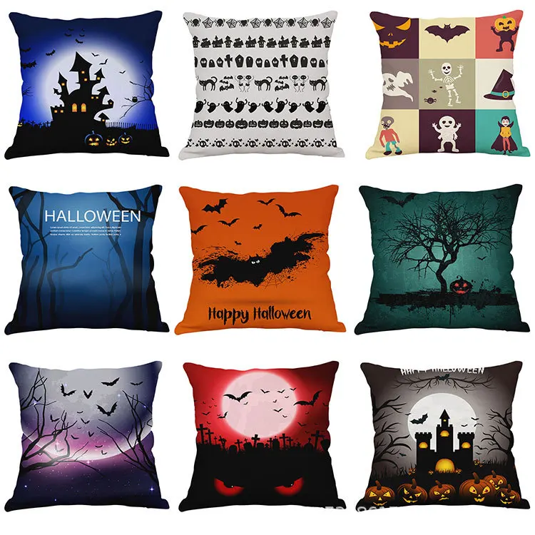

Новинка, льняная наволочка серии Хэллоуин, 45x5, наволочка для дивана в гостиную, плюшевая наволочка, наволочка для офисного сиденья, наволочк...